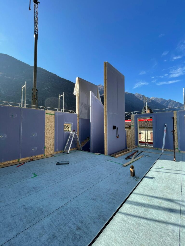 appartamento in legno svizzera canton ticino in costruzione
