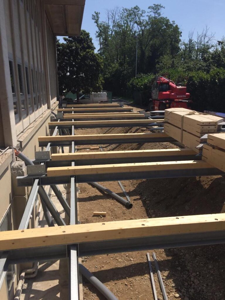 costruzione ampliamento in legno uffici unes vimodrone
