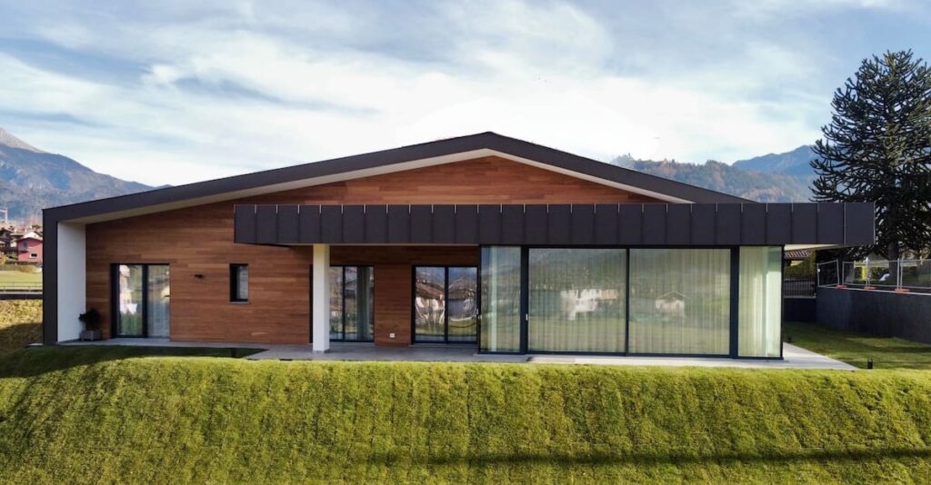 Villa in legno su un piano unico