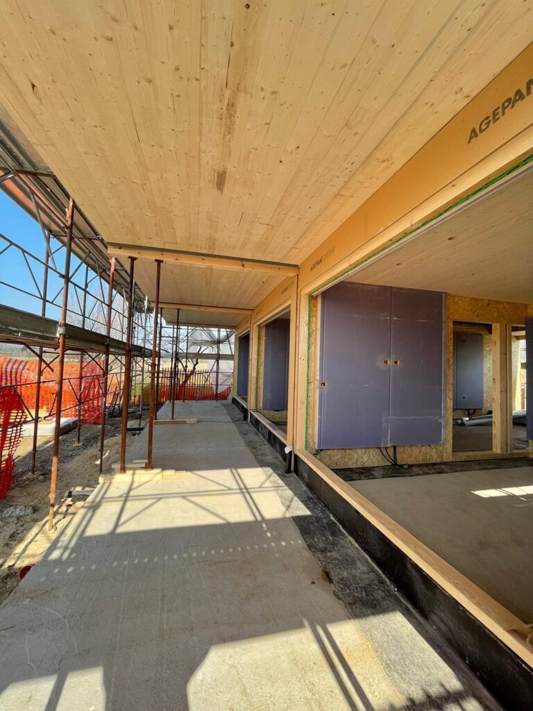 villa in legno e lolla treviso cantiere al grezzo