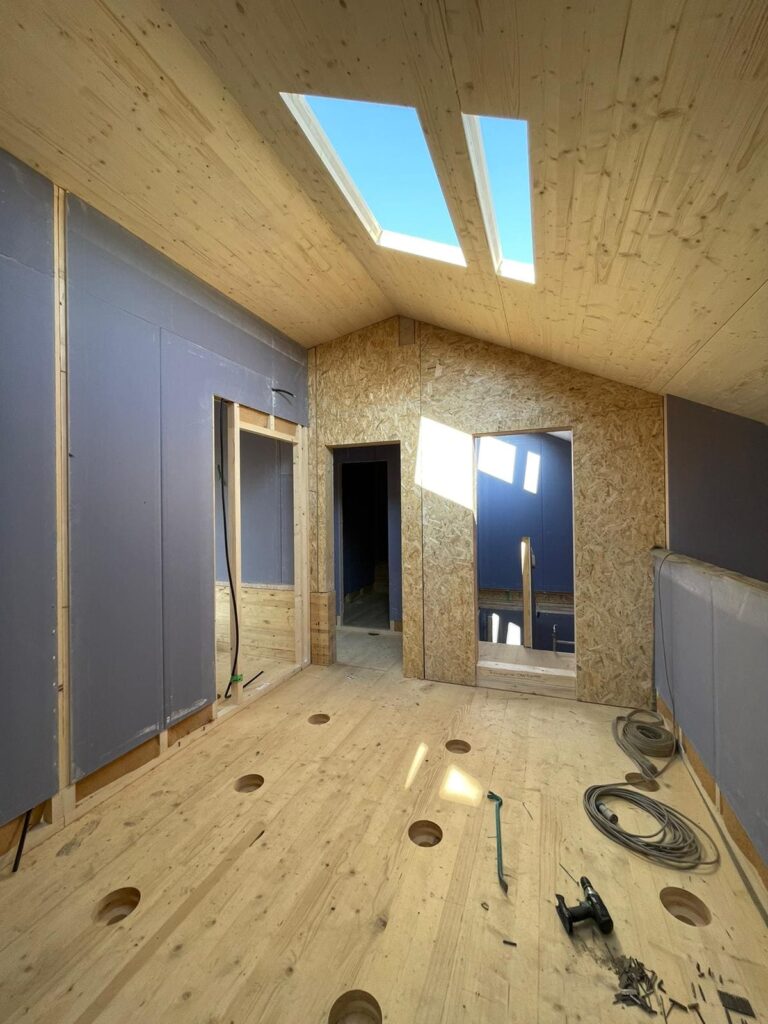 villa in legno e lolla di riso cantiere treviso