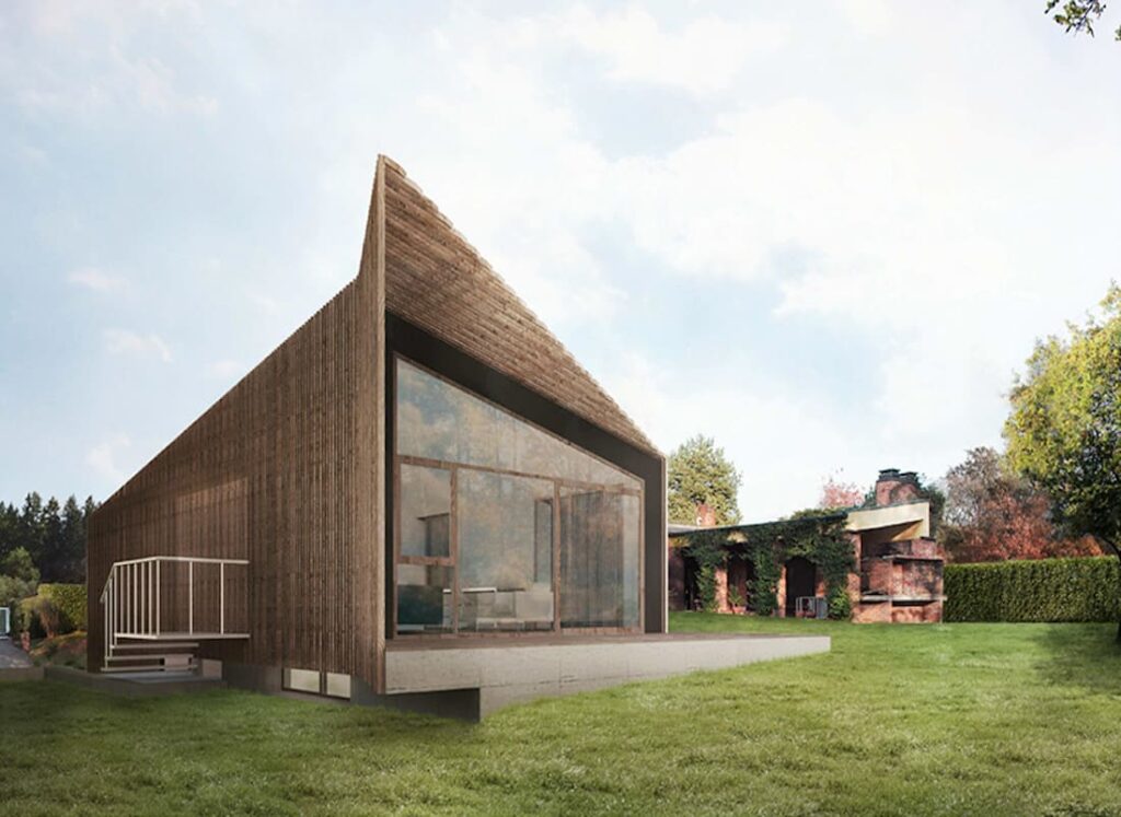 progetto ampliamento in legno como