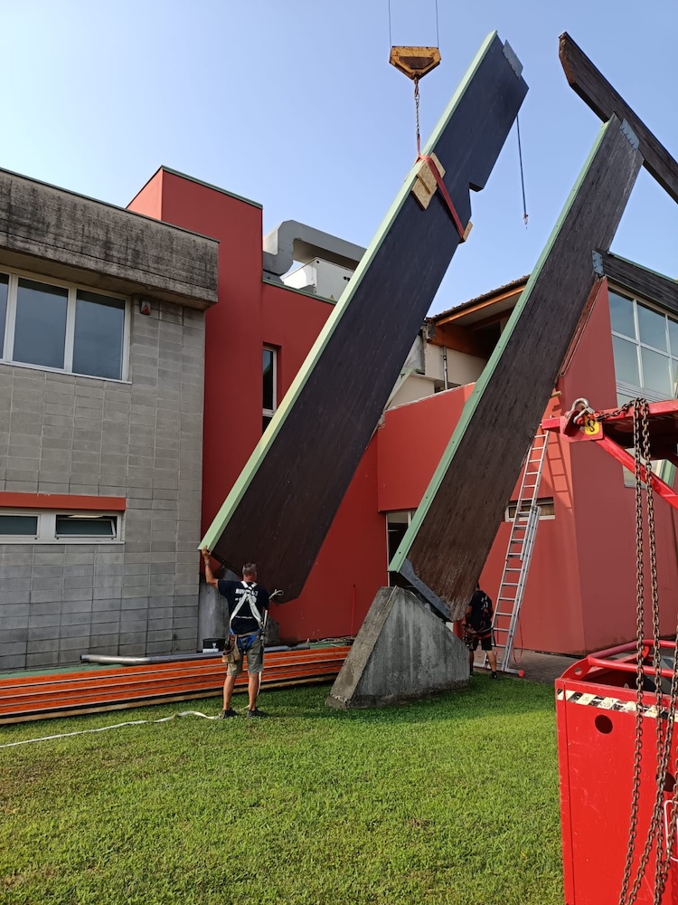 travi in legno lamellare nuove piscina tradate